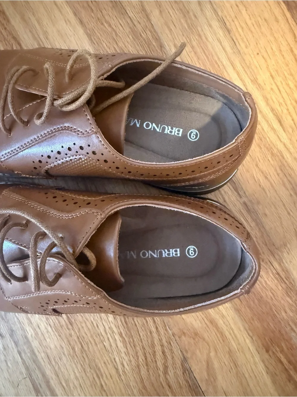 Bruno Marc Men's Casual Wingtip Derby Shoes - Brown 9